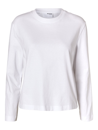 Selected Femme SlfEssential LS Boxy Tee Bright White